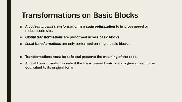 Basic blocks and control flow graphs | PPTX