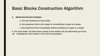 Basic blocks and control flow graphs | PPTX