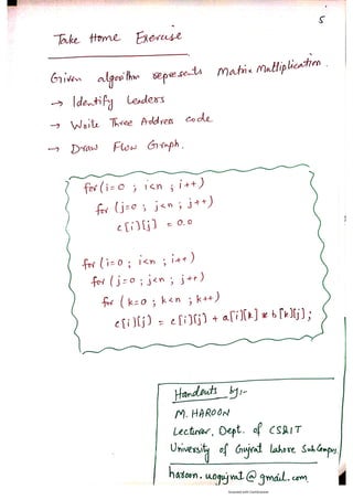 Basic blocks and flow graph in Compiler Construction