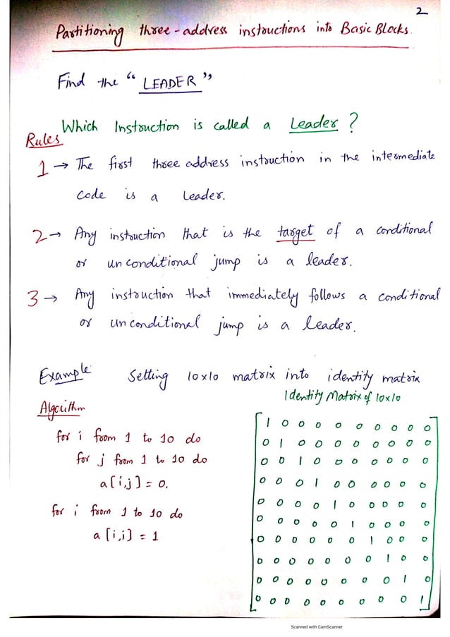 Basic blocks and flow graph in Compiler Construction