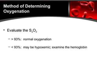 Normal Sao2 Levels Basic Blood Gas Interpretation. in the blood flow | PPT