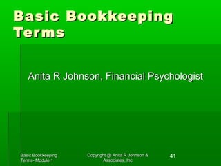 Basic bookkeeping terms sbdc | PPT