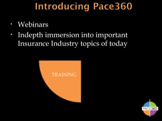TRAINING Webinars Indepth immersion into important Insurance Industry topics of today 