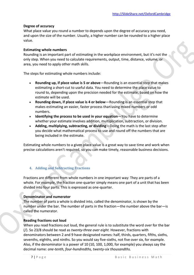 Basic Business Math - Study Notes | PDF