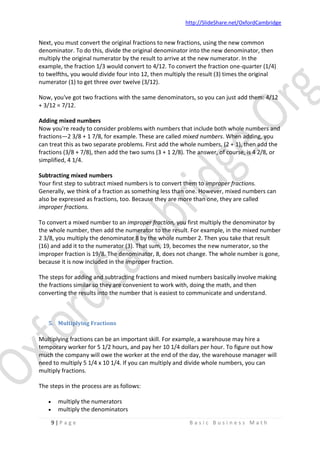Basic Business Math - Study Notes | PDF