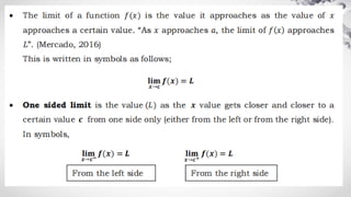 BASIC CALCULUS 1 care of wow math in youtube | PPTX