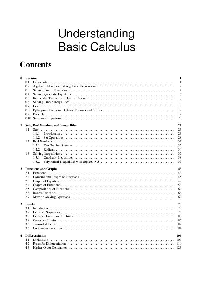Basic calculus free
