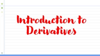 Introduction to
Derivatives
 