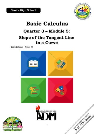 1
Basic Calculus
Quarter 3 – Module 5:
Slope of the Tangent Line
to a Curve
Basic Calculus – Grade 11
 
