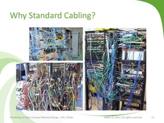Why Standard Cabling?
Workshop on Basic Campus Network Design, UGC, Dhaka BdREN © 2014. All rights reserved 11
 