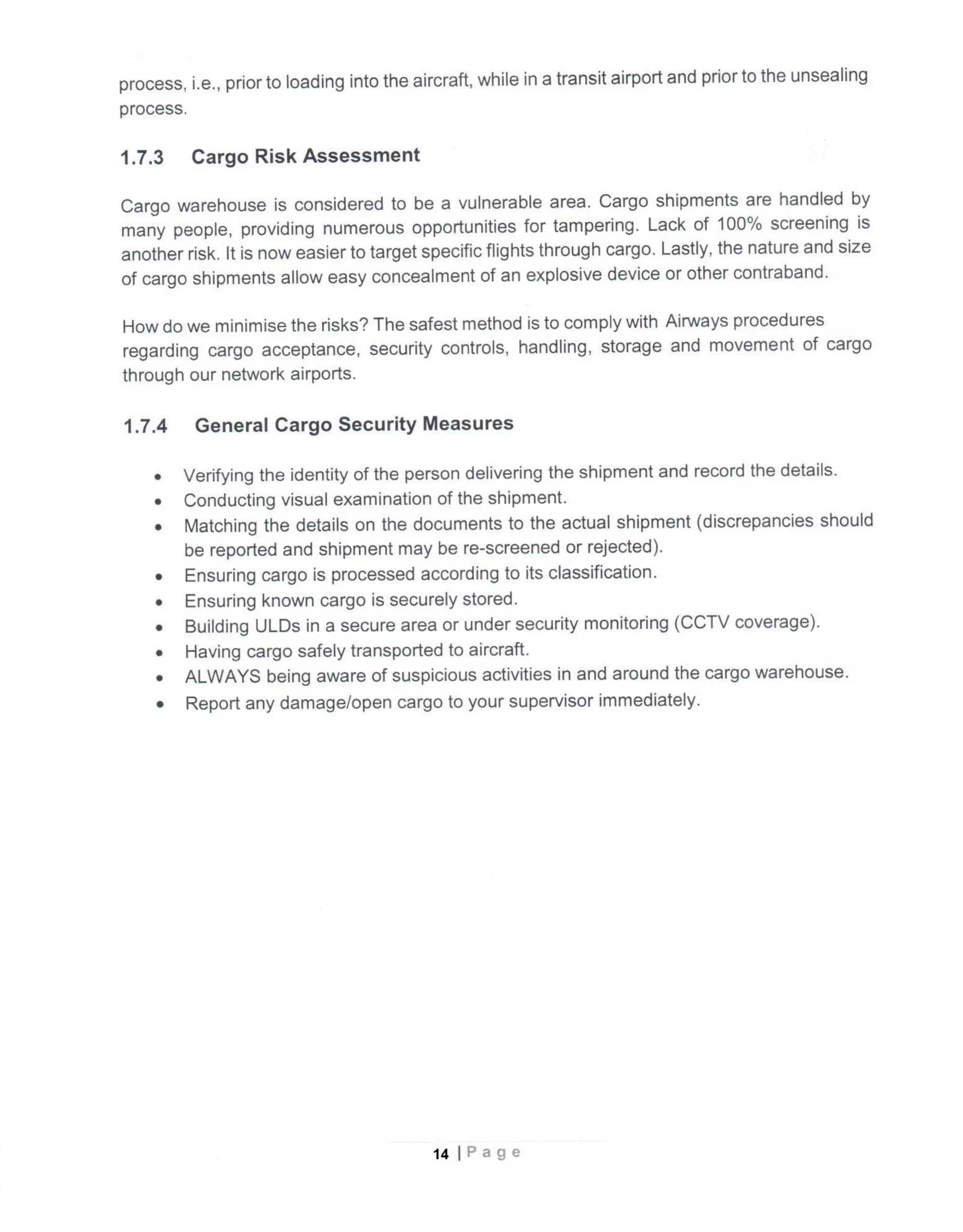 Basic cargo course manual