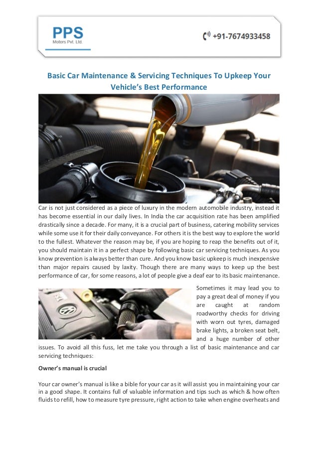 BASIC CAR MAINTENANCE & SERVICING TECHNIQUES TO UPKEEP YOUR VEHICLE'S… - Basic Car Maintenance Servicing Techniques To Upkeep Your Vehicles Best Performance 1 638