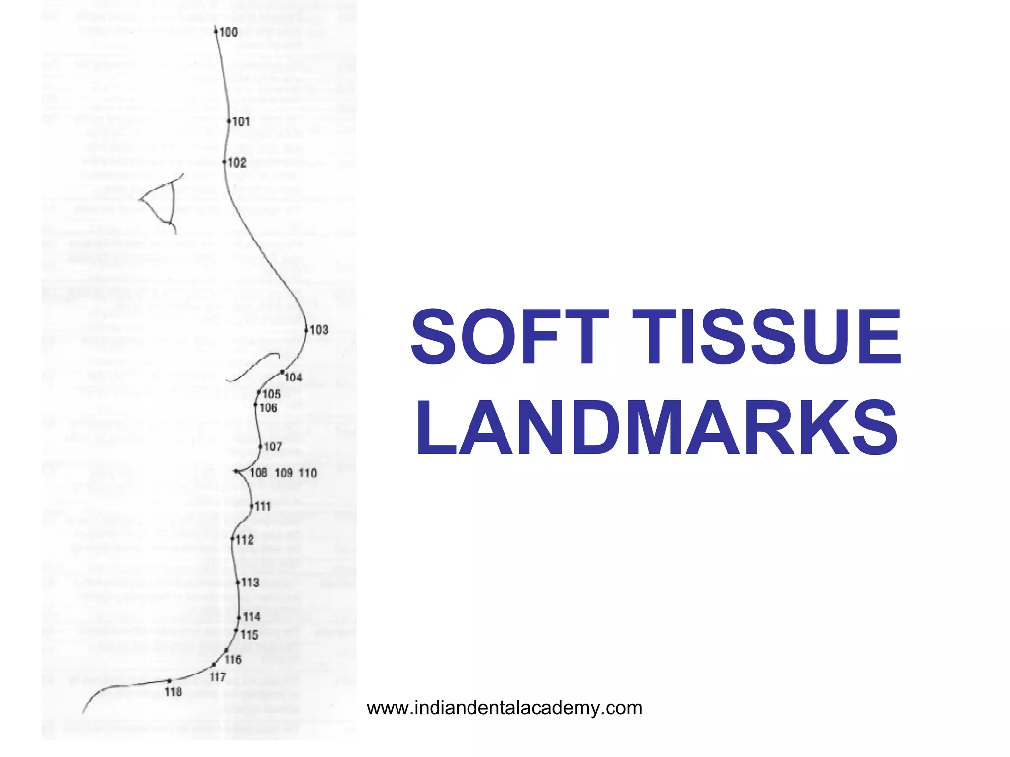 SOFT TISSUE
LANDMARKS
www.indiandentalacademy.com
 