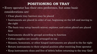 Basic Chairside Instruments: Tray Systems | PPTX