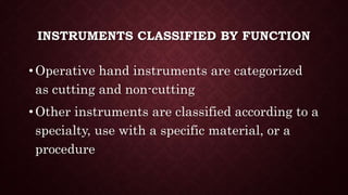 Basic Chairside Instruments: Tray Systems | PPTX
