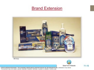 11-16
© 2014 by McGraw-Hill Education. This is proprietary material solely for authorized instructor use. Not authorized for sale or distribution in any manner.
This document may not be copied, scanned, duplicated, forwarded, distributed, or posted on a website, in whole or part.
Brand Extension
State Farm Website
©M Hruby
 