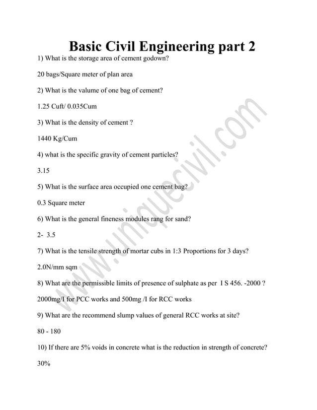 Basic civil engineering part 2 | PDF