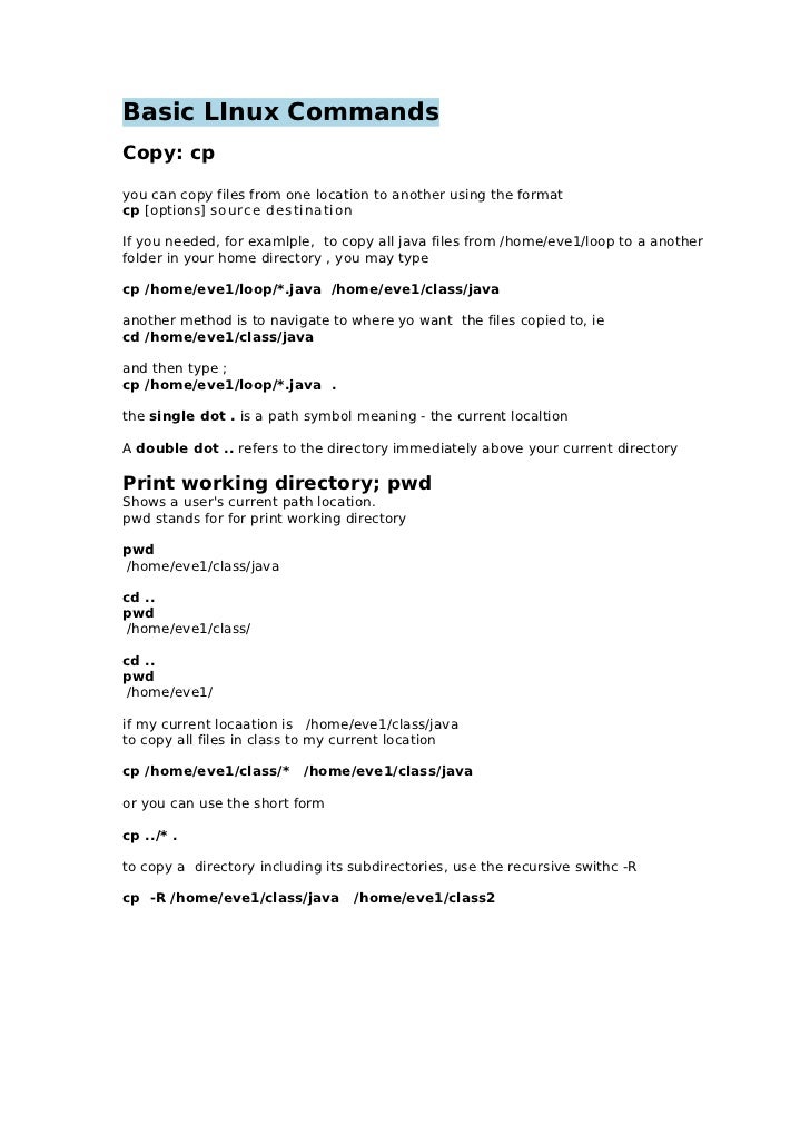 Basic commands