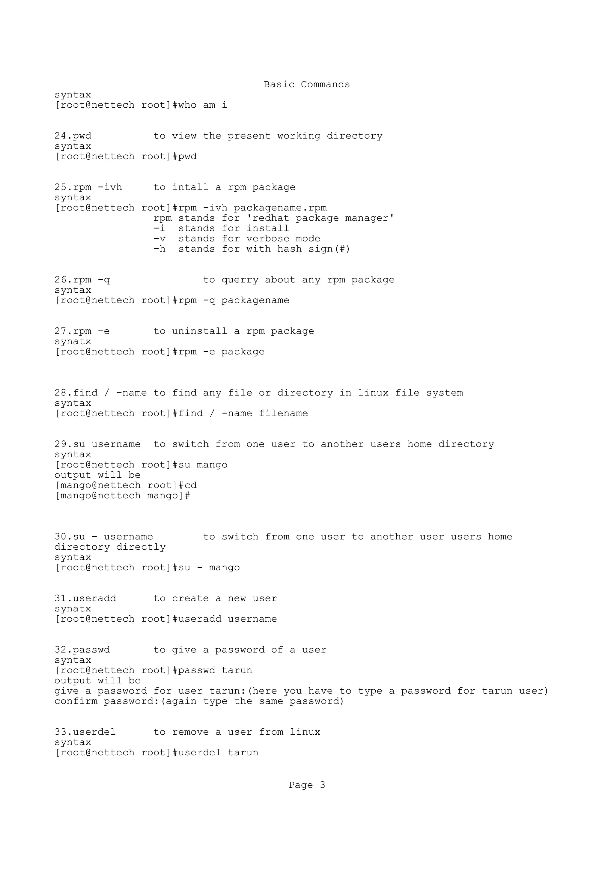 Basic commands | PDF