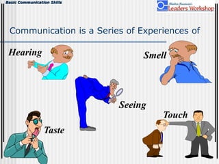 Basic Communication Skills
Hearing
Seeing
Smell
Touch
Taste
Communication is a Series of Experiences of
 