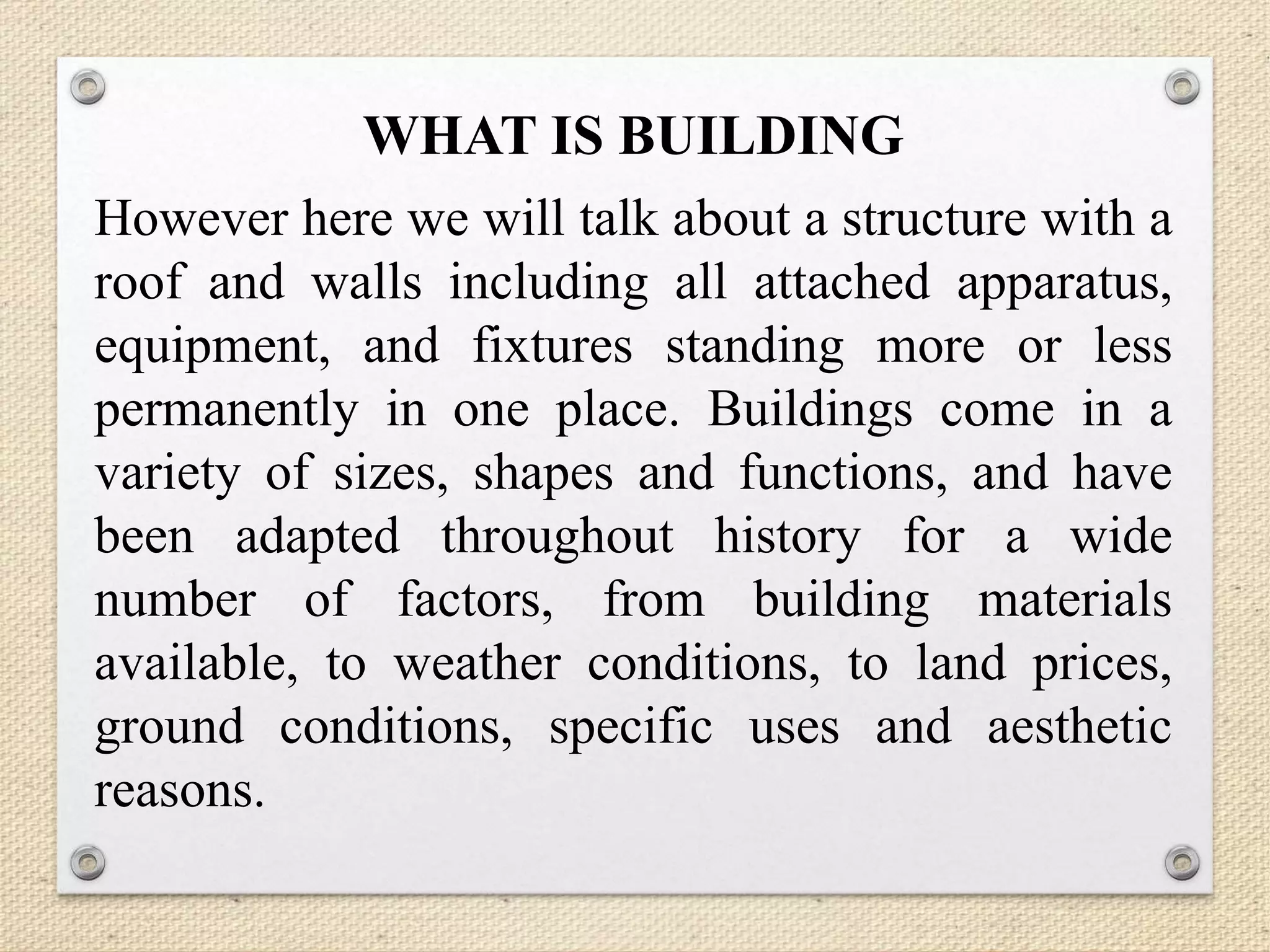 Basic component of buildings | PPTX