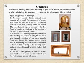 Opening Building Structural Basic component of buildings | PPTX