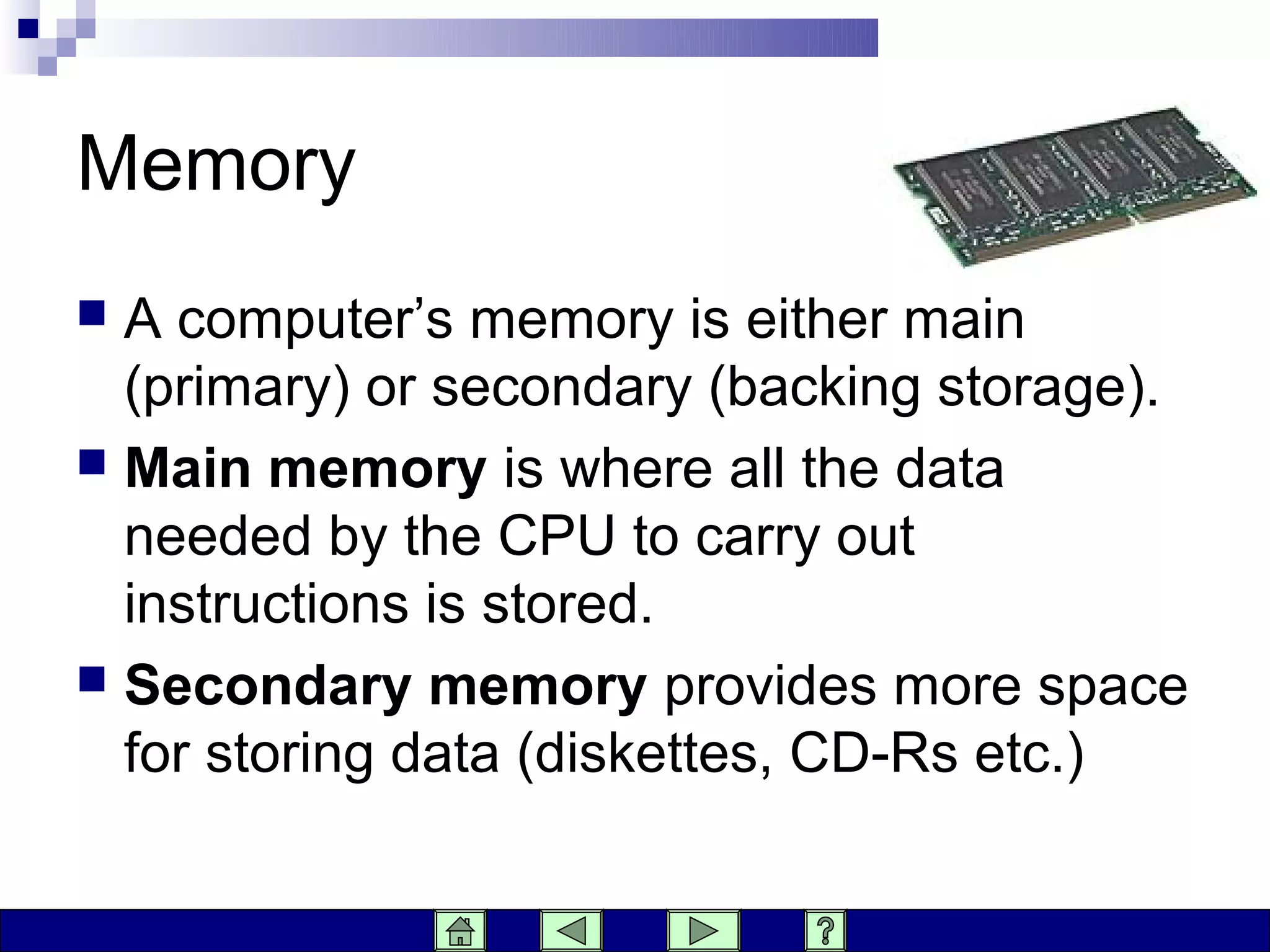 Basic components, memory | PPS