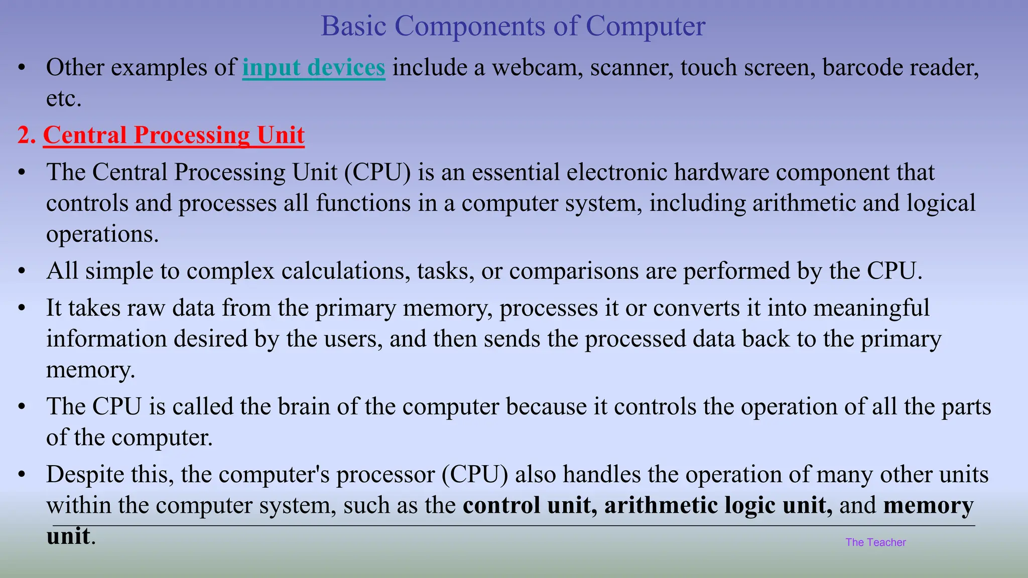 Basic Components of Computer....pdf | Computer Peripherals | Computing