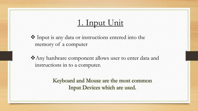 Basic components of computer system | PPTX