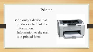 Basic components of computer system | PPTX