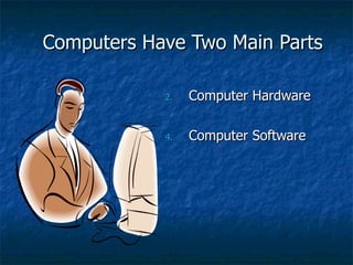 Computers Have Two Main Parts Computer Hardware Computer Software 
