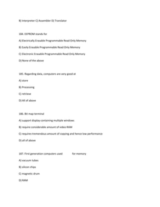 Parma Sampling Computer Divice Example Questions Basic computer question | PDF