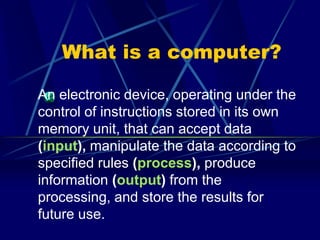 Basic computer concepts | PPTX