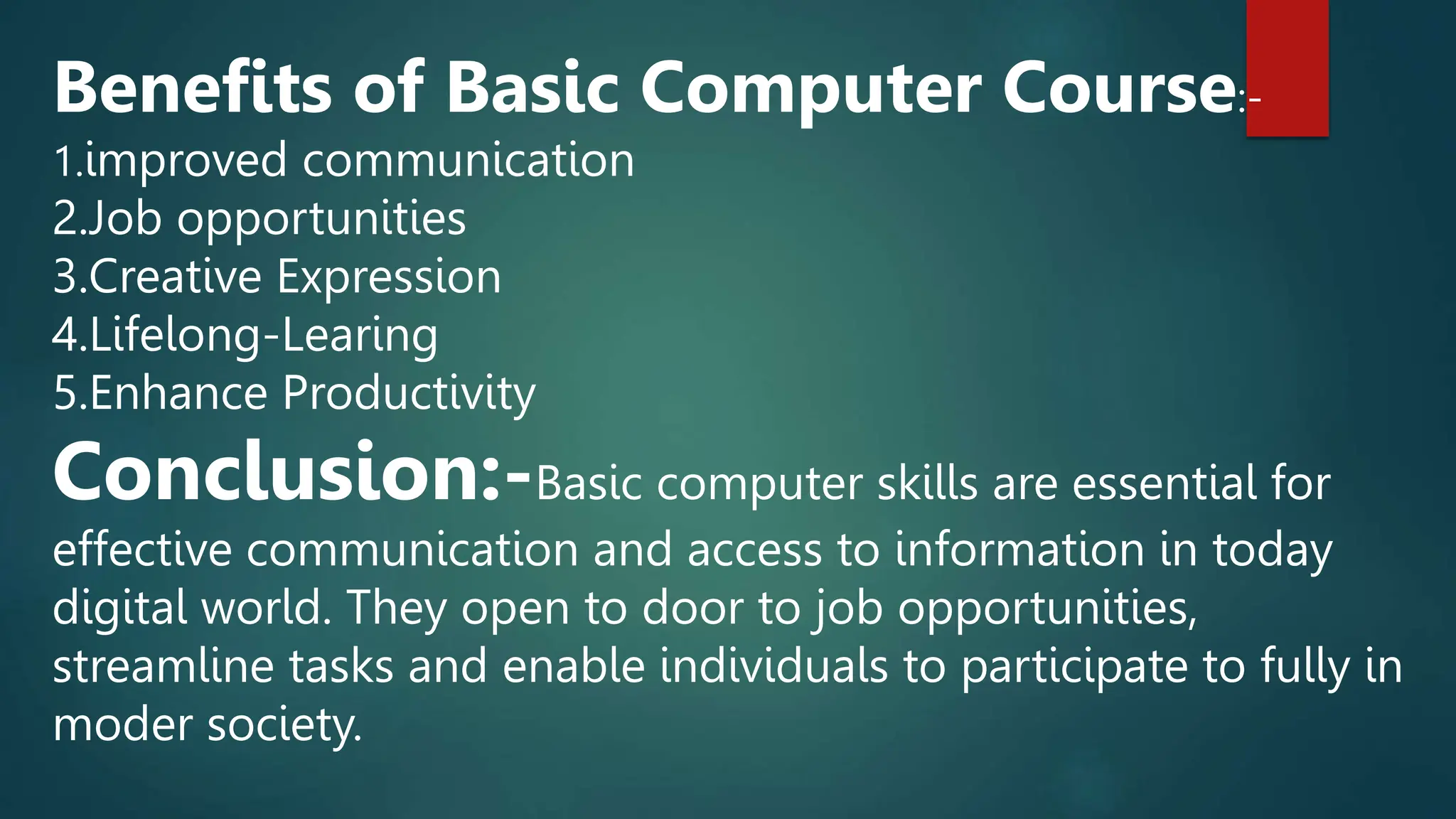 Basic Computer Course training center . | PPT