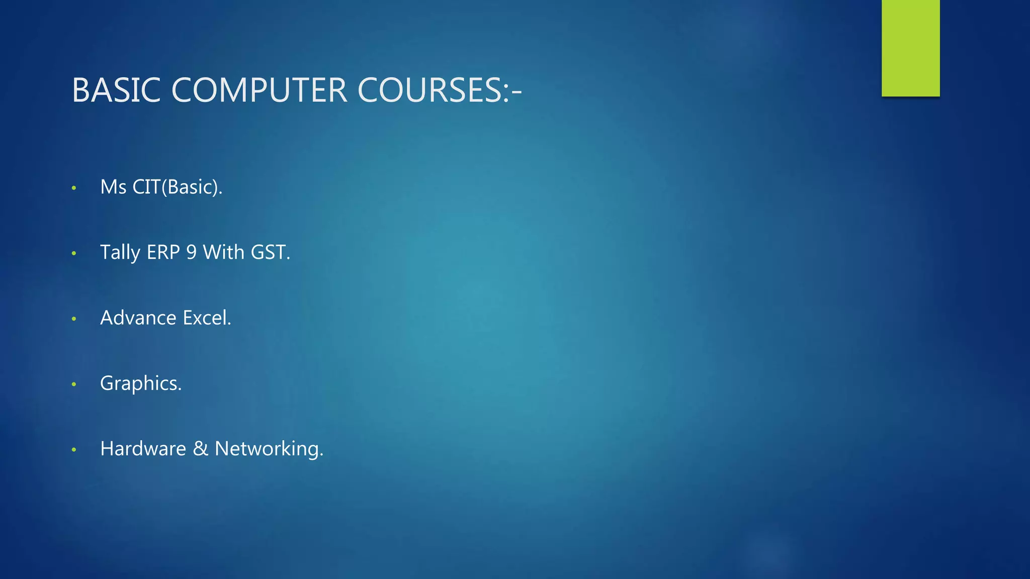 Basic Computer Course Mahad