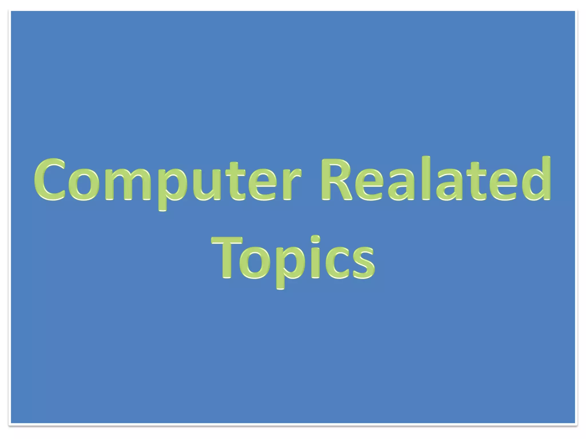 Basic computer knowledge | PDF