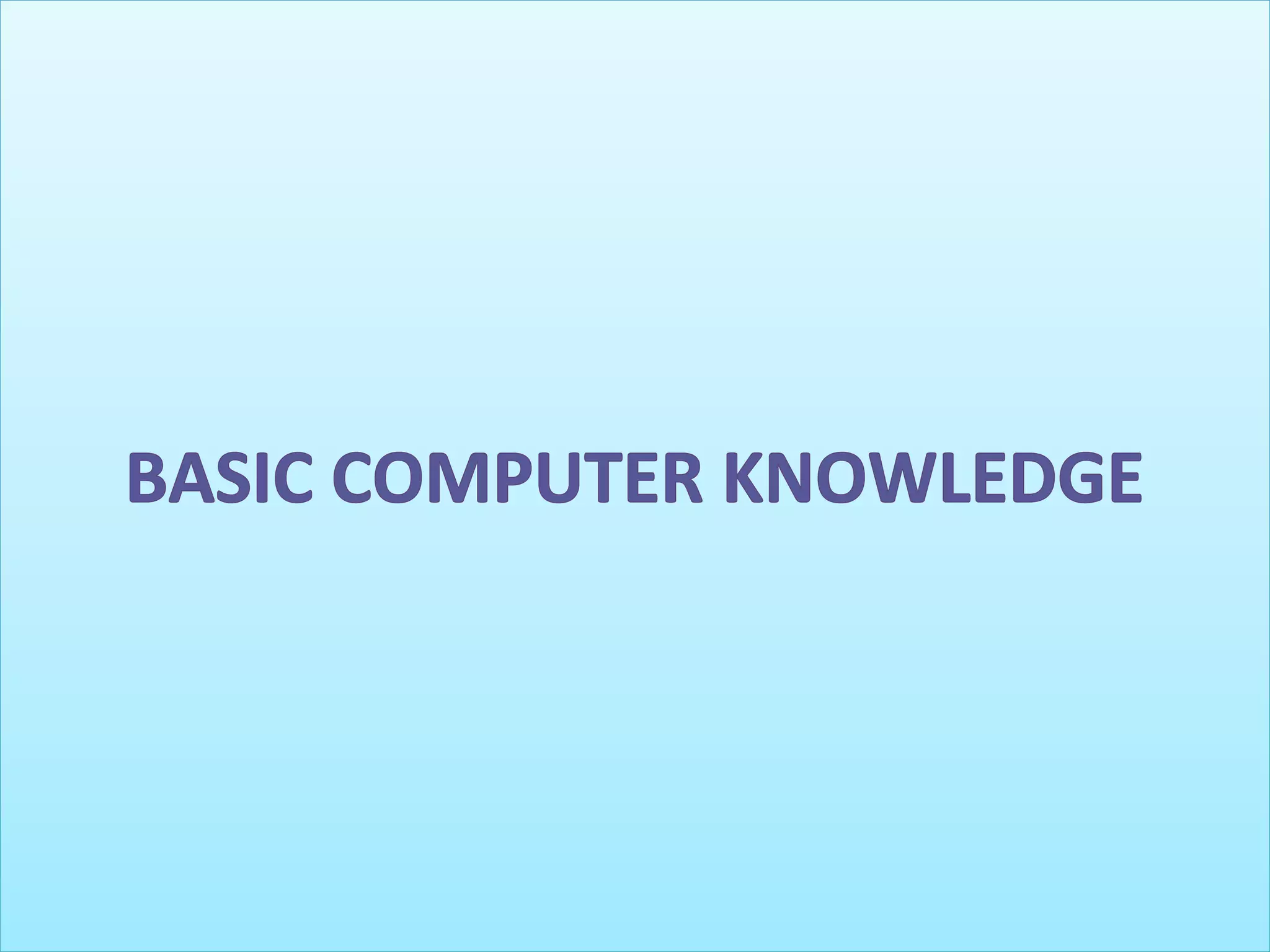 Basic computer knowledge | PDF | Internet for Beginners | Internet