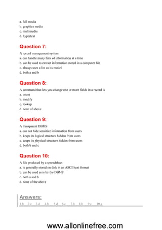 Basic computer mcqs | PDF