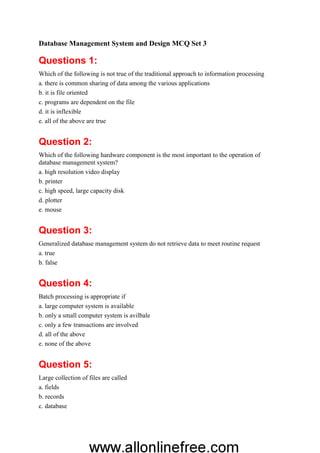 Basic computer mcqs | PDF