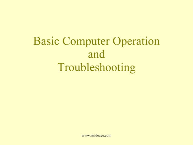Basic Computer Operation And Troubleshooting | PPT | Operating Systems ...
