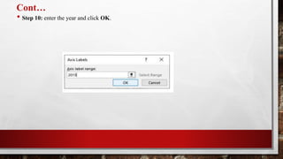 Cont…
• Step 10: enter the year and click OK.
 