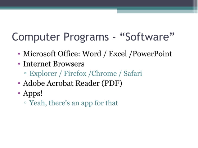 Basic Computer Skills | PPT | Operating Systems | Computer Software and ...