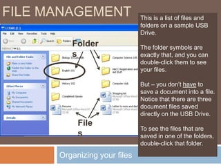 Basic Mousing MovesUsing the mouseRight-clicking–  This is a function that many people don’t even know about!  Right clicking in various places gives you shortcuts to common tasks.  Place the mouse over the item you wish to select.Gently click the right mouse button one time.Image courtesy of Dave’s Computer Tips (http://www.davescomputertips.com/newsletters/2007/20071201.php) 