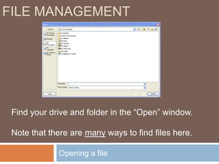 File ManagementTypes of FilesWord Processing Documents
