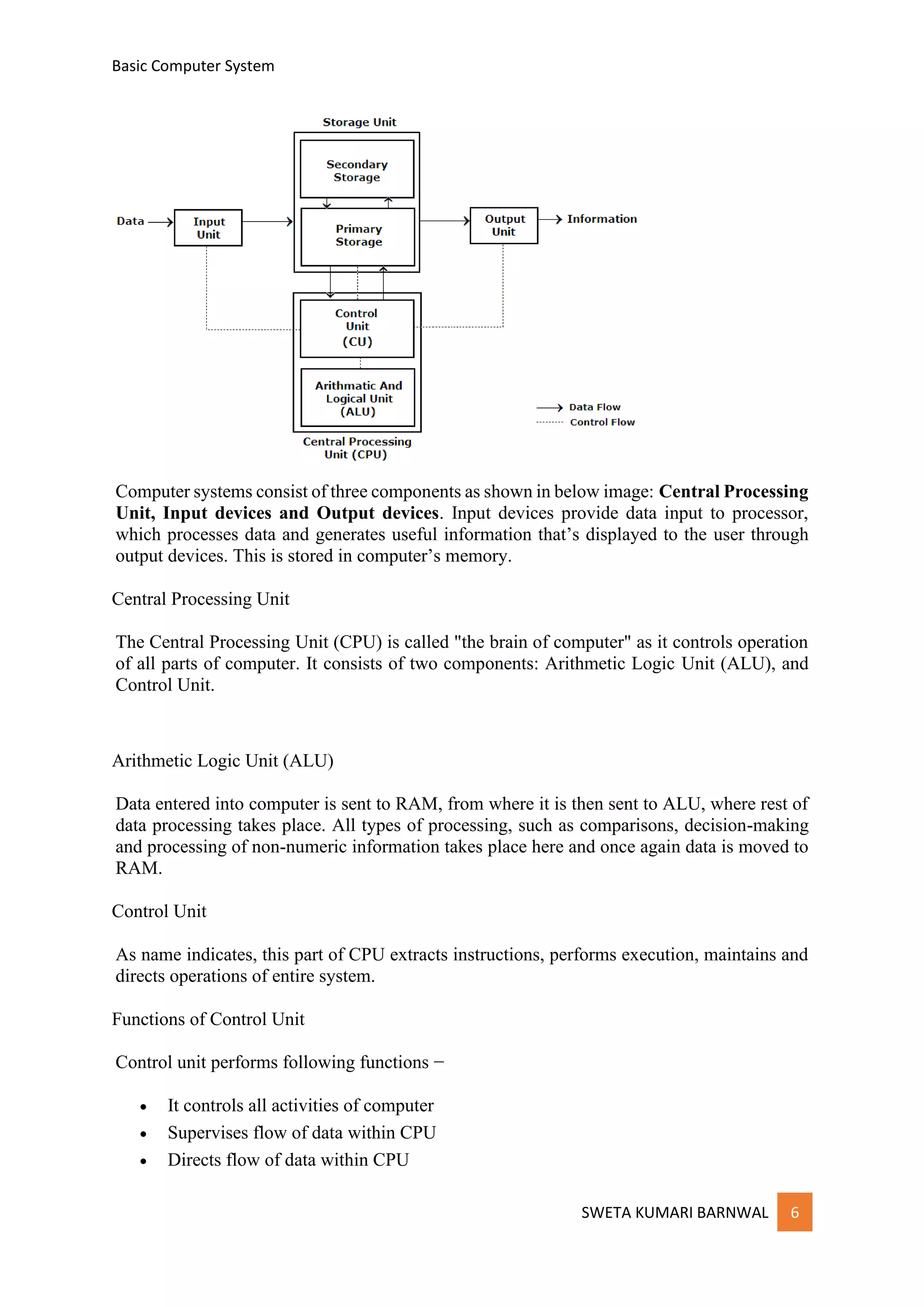 Basic computer system | PDF | Data Storage and Warehousing | Computing