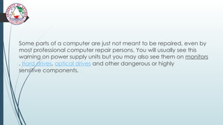 Computer Not Working Short Notes BASIC COMPUTER TROUBLESHOOTING AND MAINTENANCE.pptx