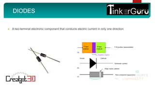 DIODES
► A two-terminal electronic component that conducts electric current in only one direction.
 