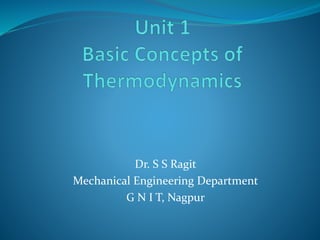 Dr. S S Ragit
Mechanical Engineering Department
G N I T, Nagpur
 