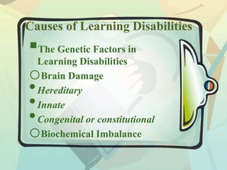Basic concept of learning disability psentation | PPTX