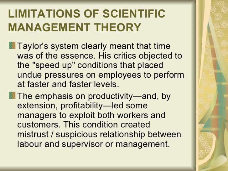 Essay scientific management